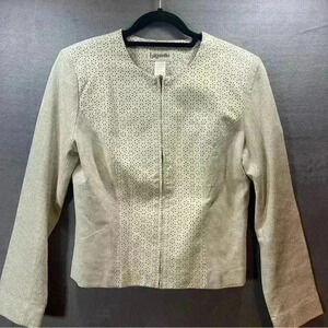 Bagatelle Vintage White Leather Jacket  Small/Medium